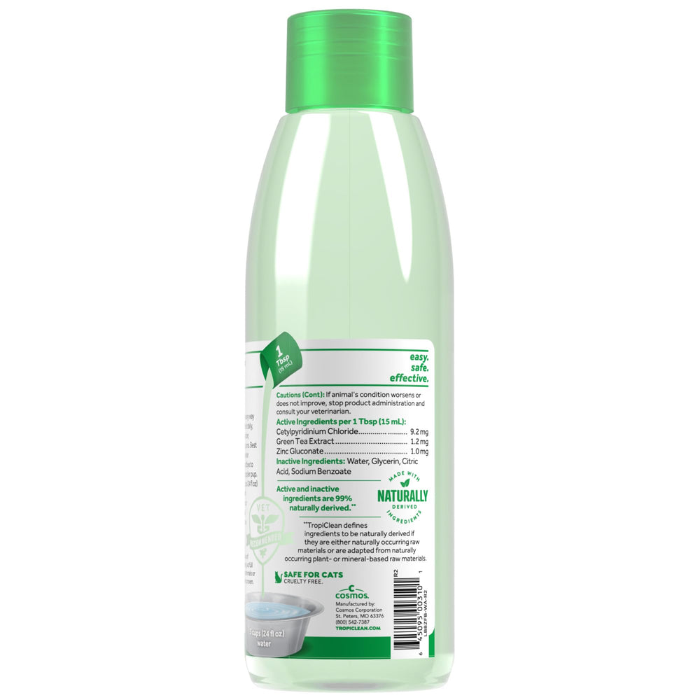TropiClean aliento más fresco en casa: aditivo de agua para perro, fácil de incorporar.