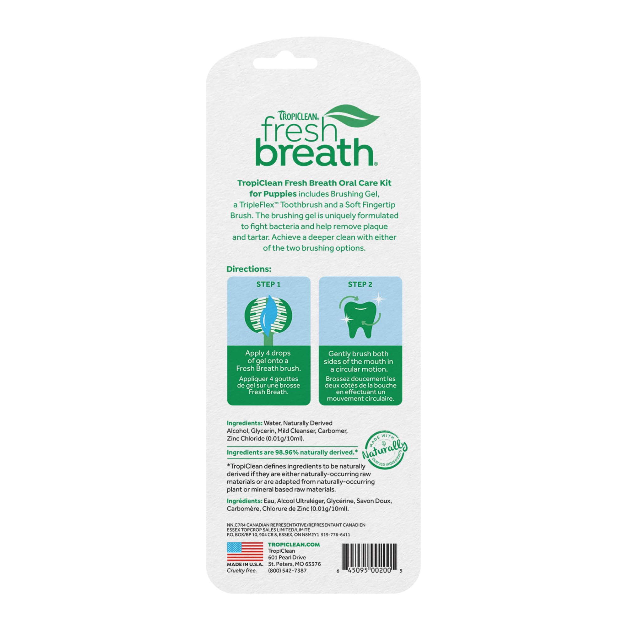 TropiClean cepillo tripleflex facilita el cepillado suave de los dientes del cachorro