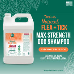 TropiClean Champú para perros, espuma durante la aplicación, aroma cítrico agradable.