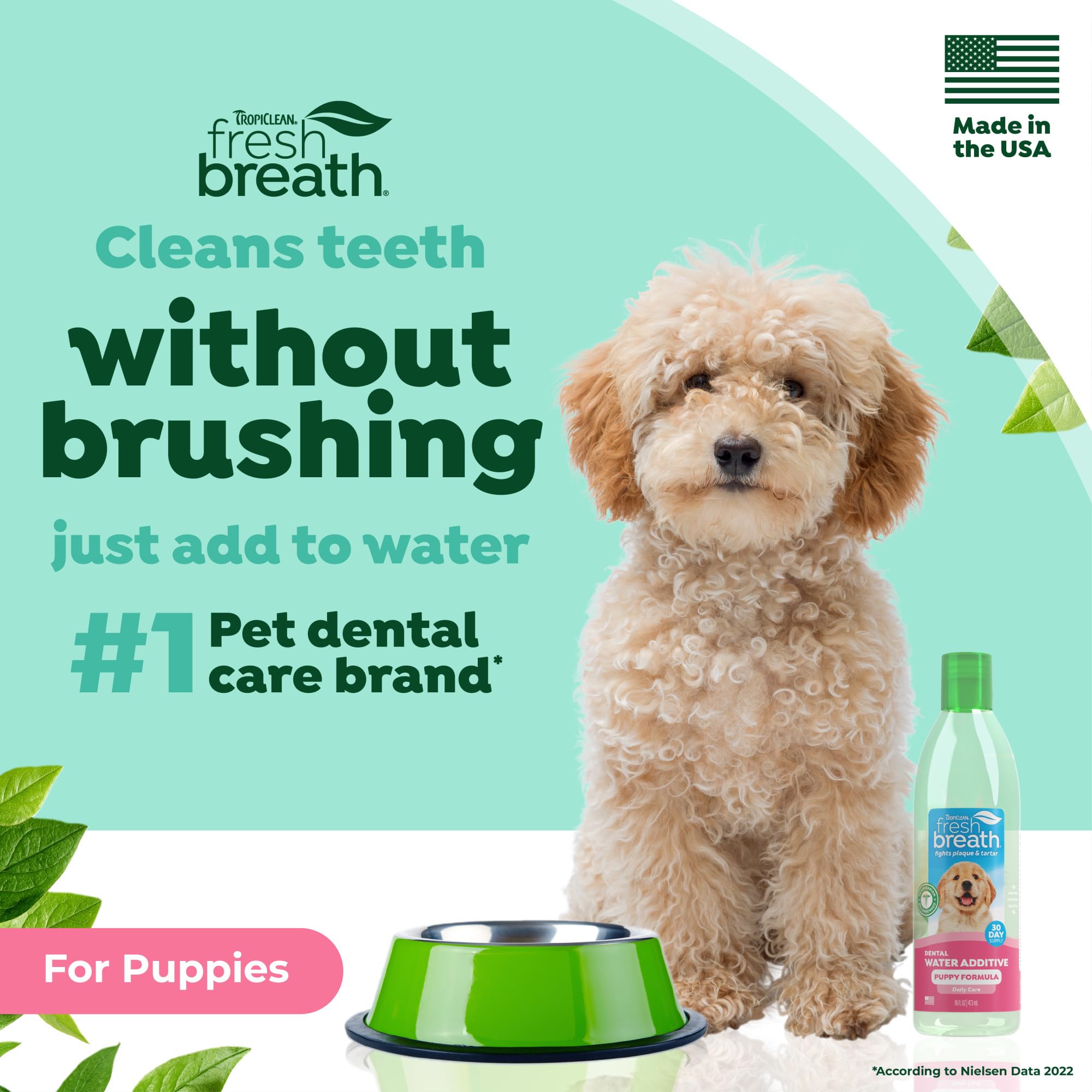 TropiClean dosis media: comienza con media dosis para cachorros con estómagos sensibles.