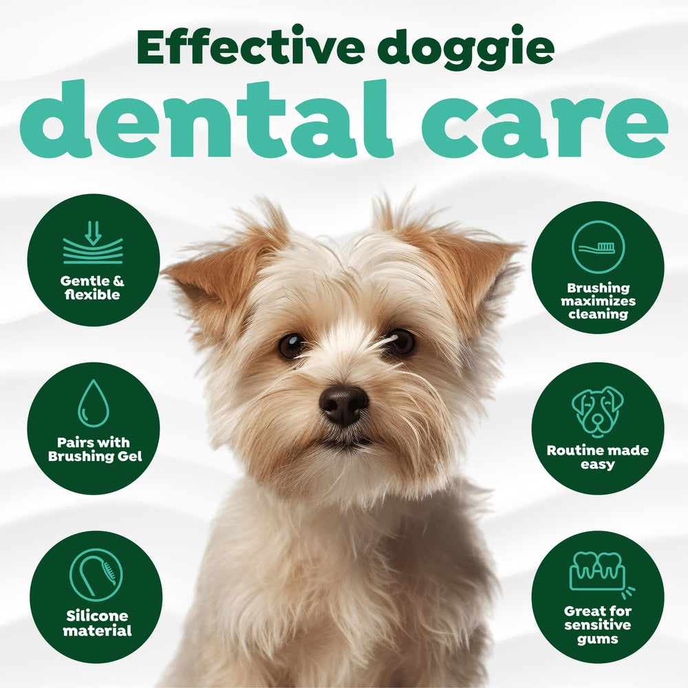 TropiClean empaque-paquete-2-cepillos-dedos facilita llevar higiene dental a cualquier lugar.