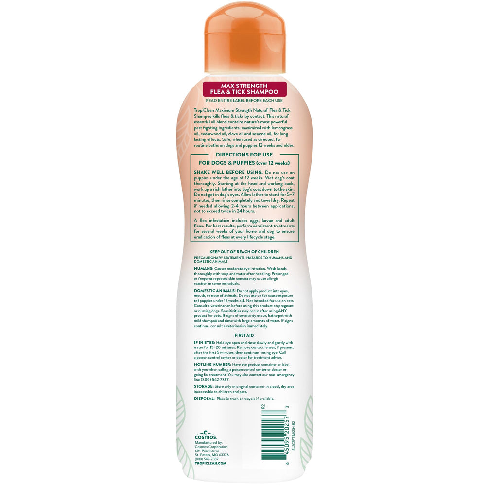 TropiClean Max aplicación champú perro: espuma suave para lavado seguro.