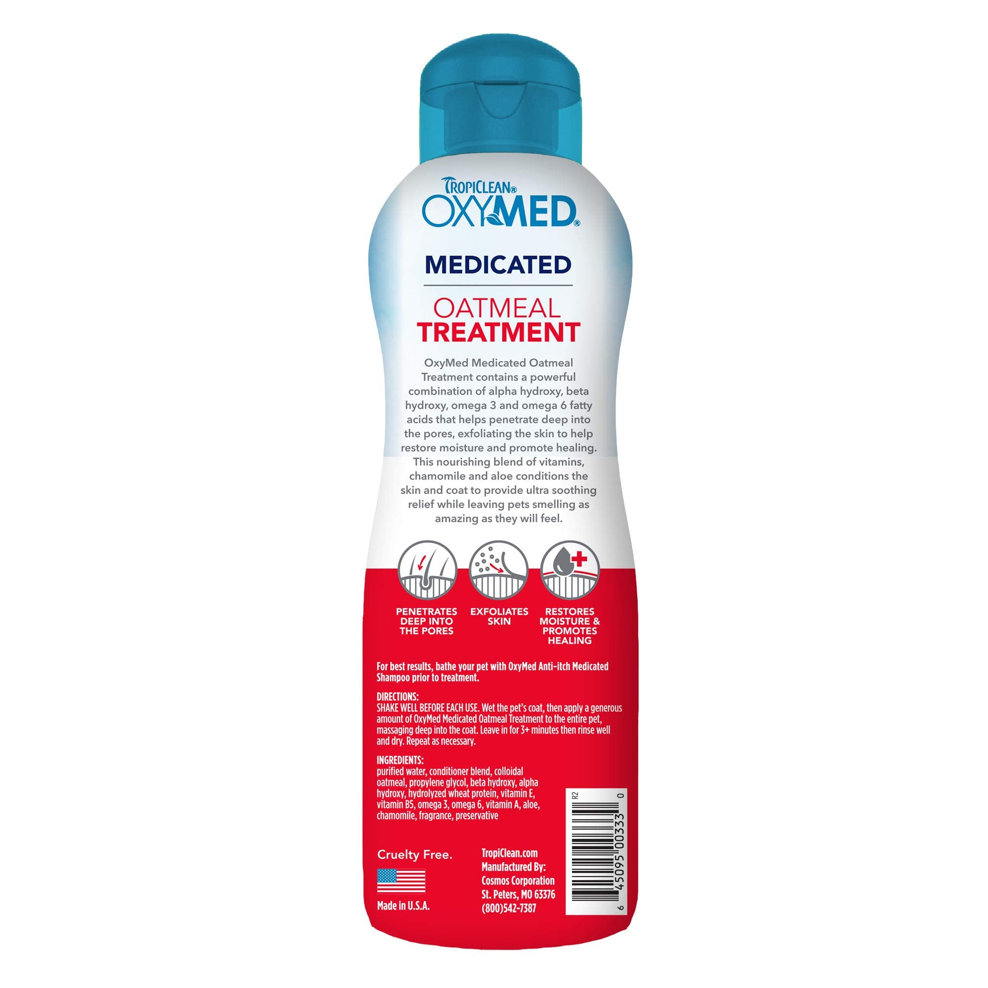 TropiClean Oxymed Aplicación de acondicionador con las manos