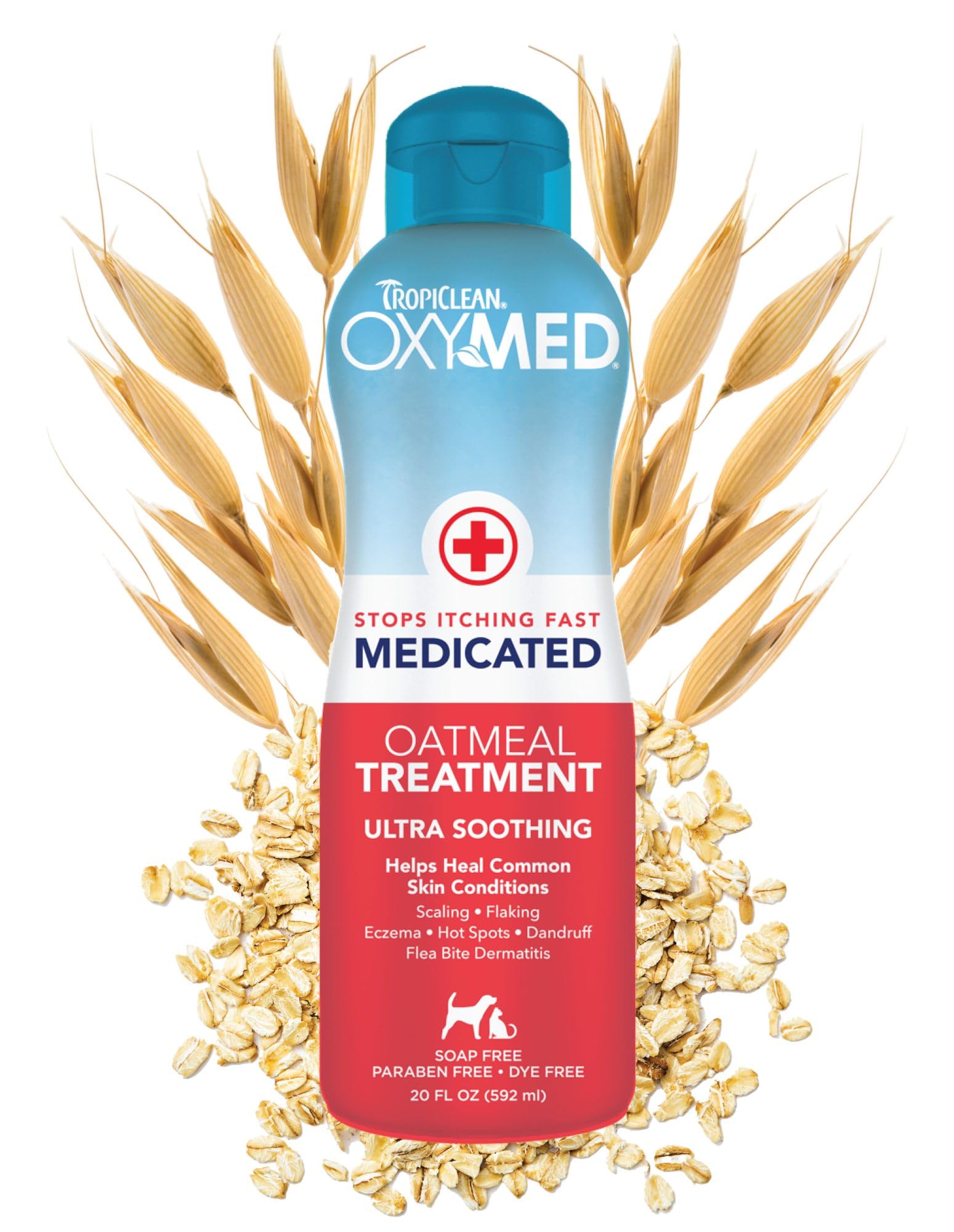 TropiClean Oxymed Condicionador para perros y gatos en botella, pelaje suave