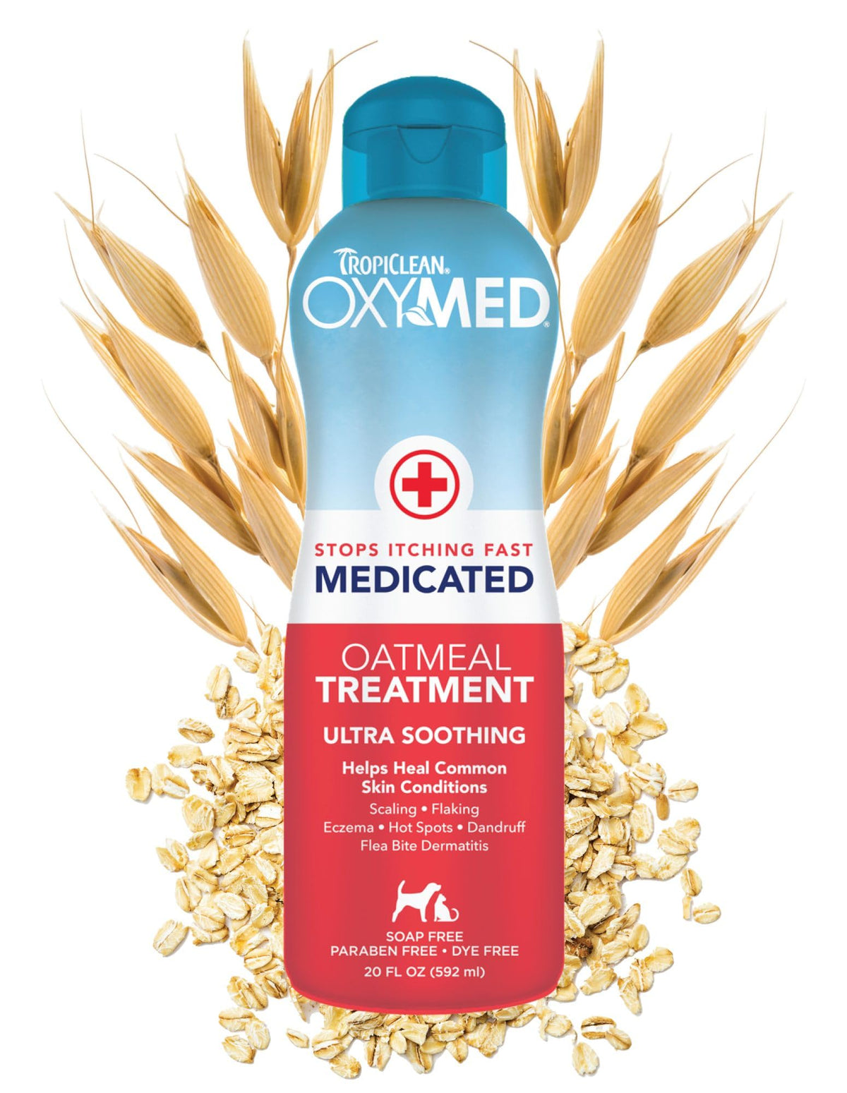 TropiClean Oxymed Condicionador para perros y gatos en botella, pelaje suave