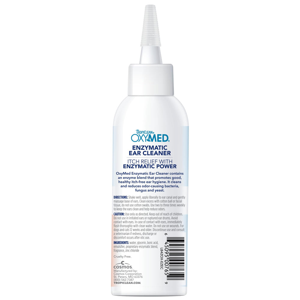 TropiClean OxyMed: enzimas para limpiar orejas de perros de forma eficaz.