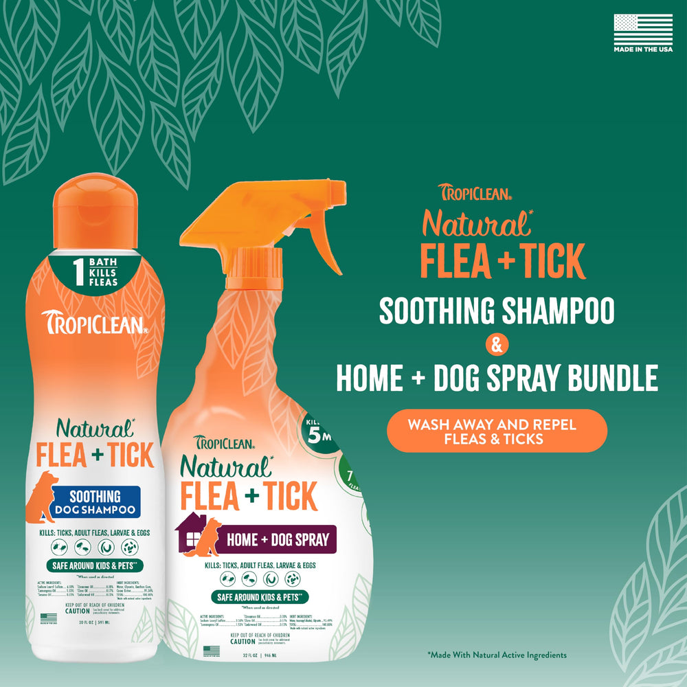 TropiClean rociador cama perro anti-pulgas para dormir cómodo.
