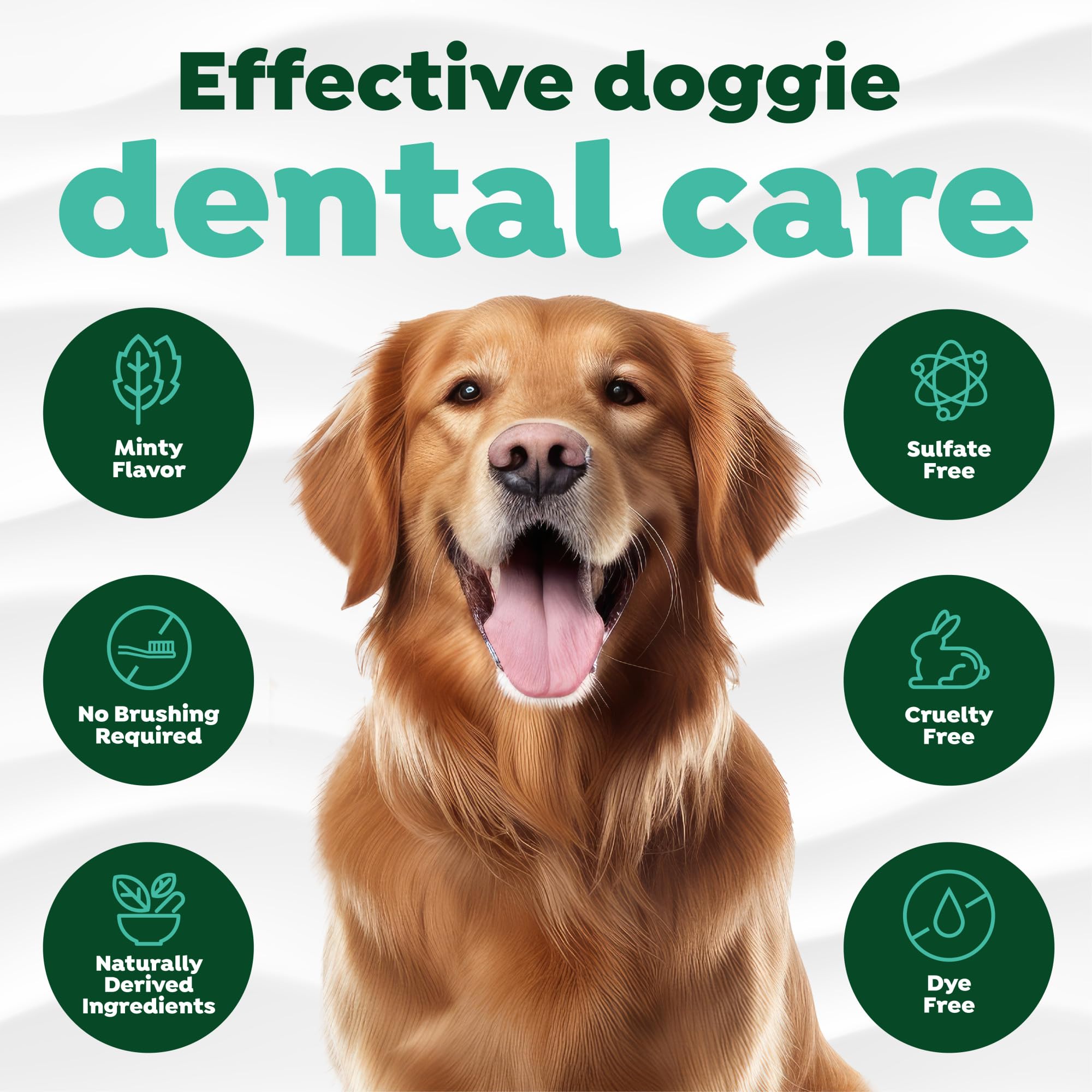 TropiClean para rutina diaria dental de perro: dientes limpios.