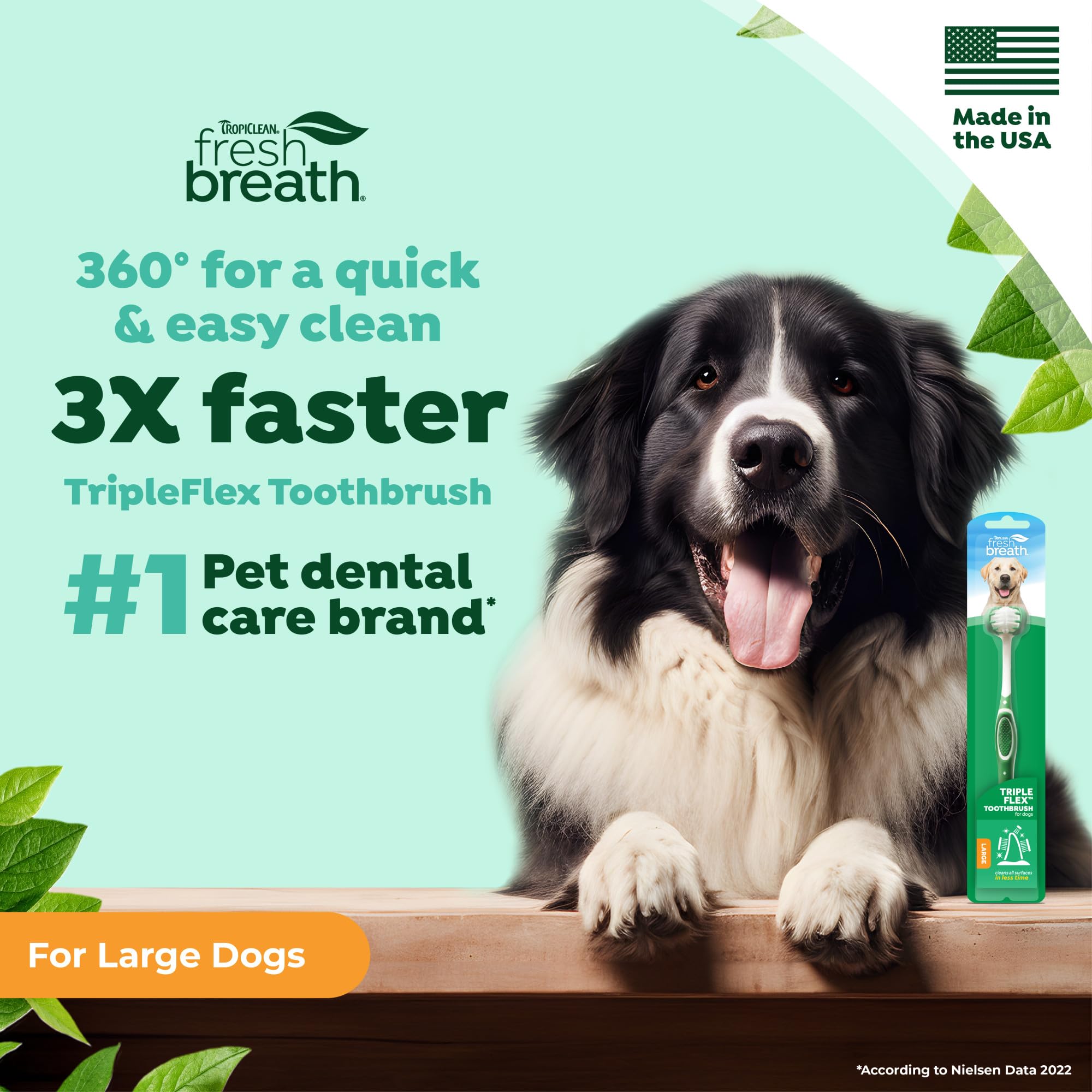 TropiClean TripleFlex mejora el acceso a molares y muelas superiores.