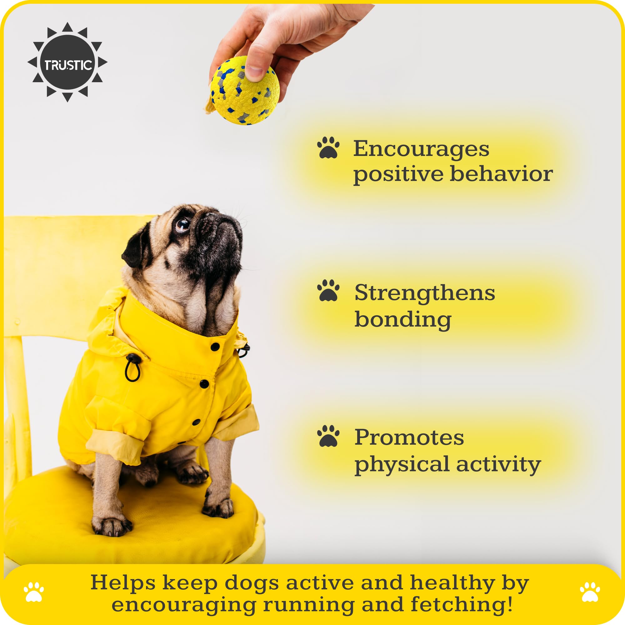 Textura ergonómica de Trustic Foam Fetch para un agarre cómodo durante el juego.