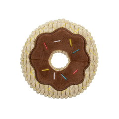 TrustyPup Rosquilla de chocolate peluche con sonajero para juego activo y divertido.