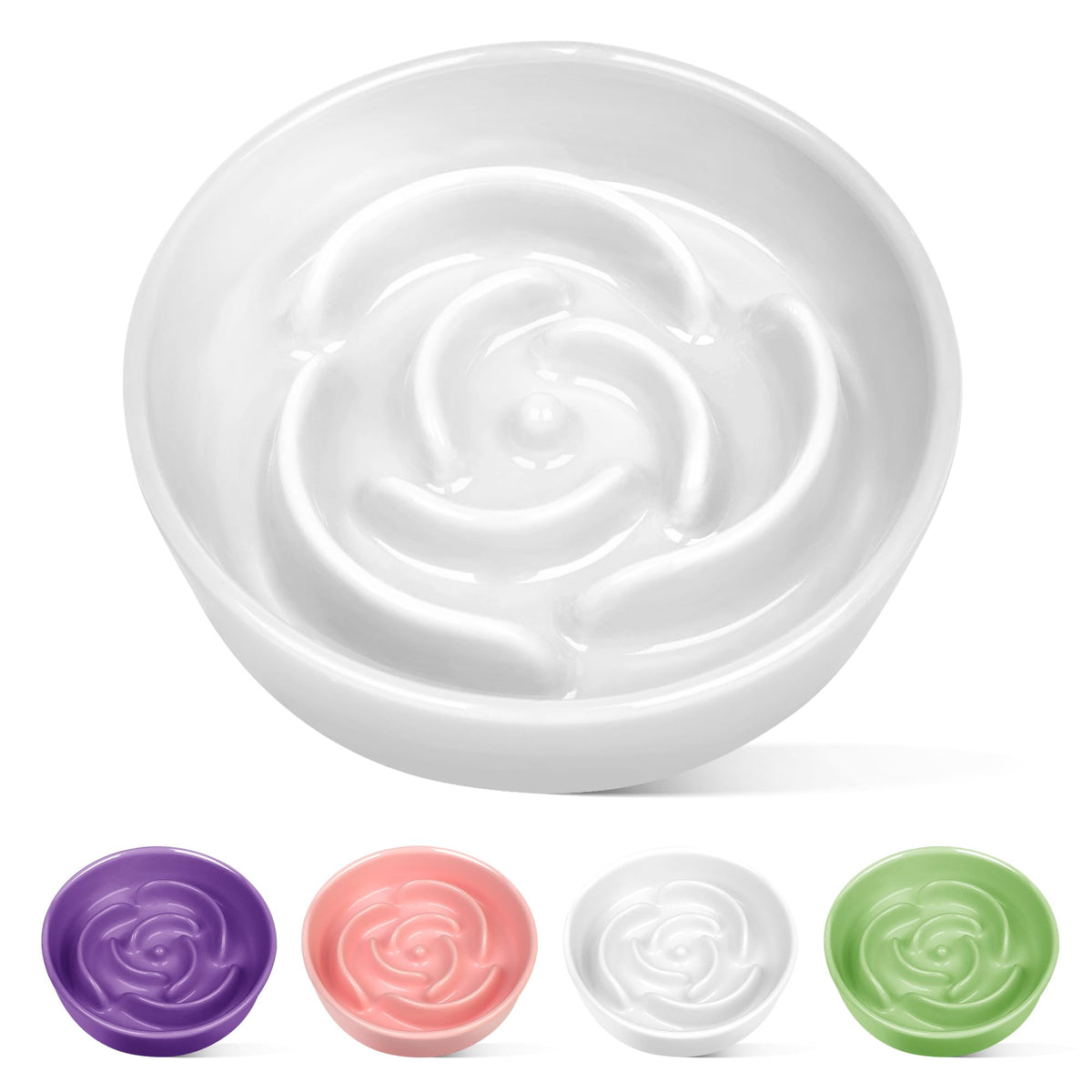 TRUVIC alimentador lento cerámico para perros con diseño de rompecabezas de 1,5 tazas.