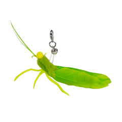 TTcat plumas saltamontes diseño creativo: insecto que estimula curiosidad felina