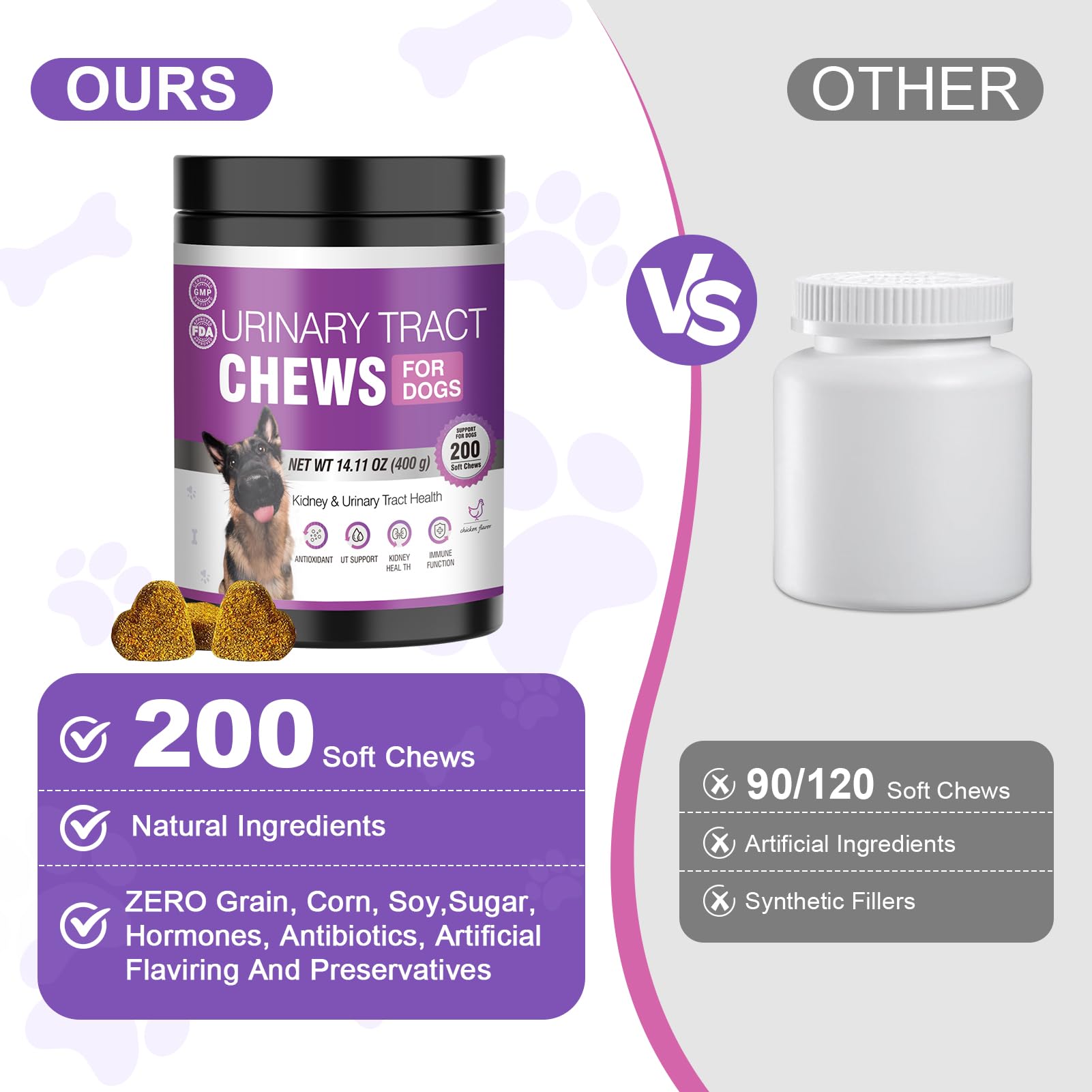 TTLXBL apoyo inmunidad y digestivo para perros; fórmula natural