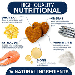 TTLXBL Omega 3 para perros, sabor mantequilla de maní, consumo diario fácil.