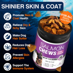 TTLXBL Omega 3 para perros, masticables visibles, favorecen brillo del pelaje.
