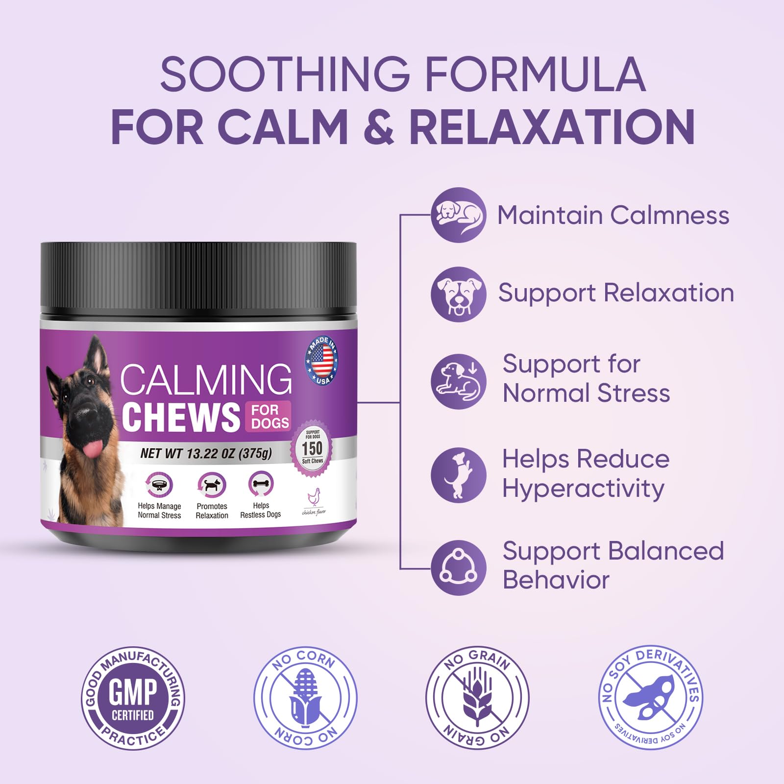 TTLXRL Calming Chews sabor pollo para perros, facilita la ingesta y tranquilidad.