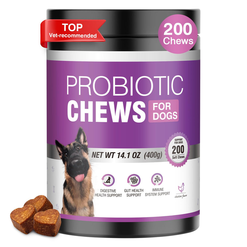 TTLXRL probióticos para perros: tabletas fáciles de masticar para digestión diaria.