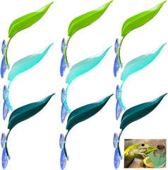 TTYGRHQ hojas decorativas plásticas con ventosas para terrario ofrecen superficie realista para reposo