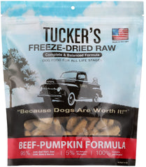 Tucker's Raw Frozen 14oz bolsa con carne 95% y calabaza, lista para hidratar