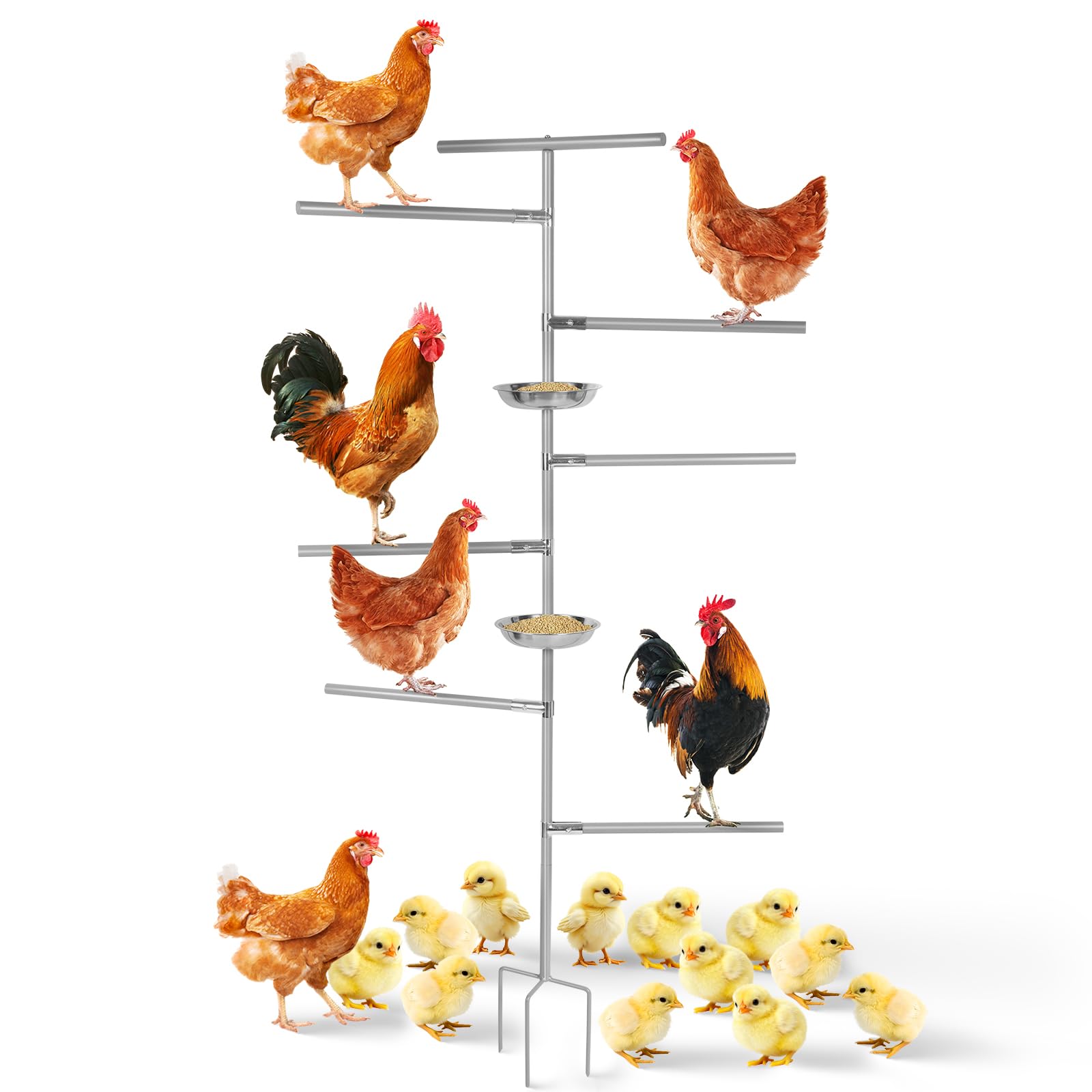 Tuenort percha 5 pies para pollo aporta posición estable en el gallinero
