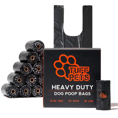 Tuff Pets bolsas caca perro con asa resistente para recogidas más limpias y fáciles.