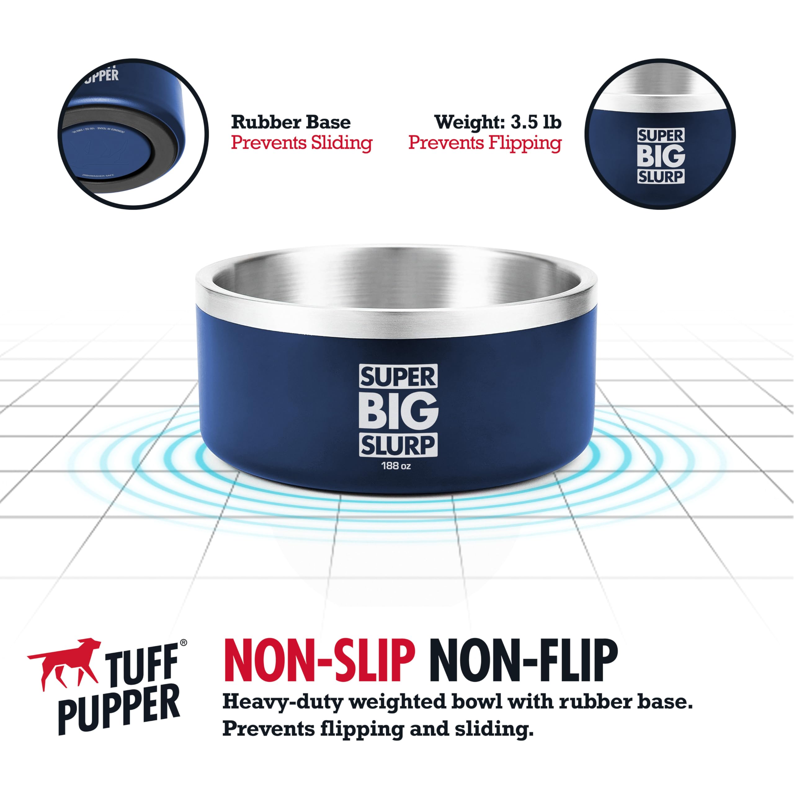 Tuff Pupper es apto para lavavajillas, facilita la limpieza.