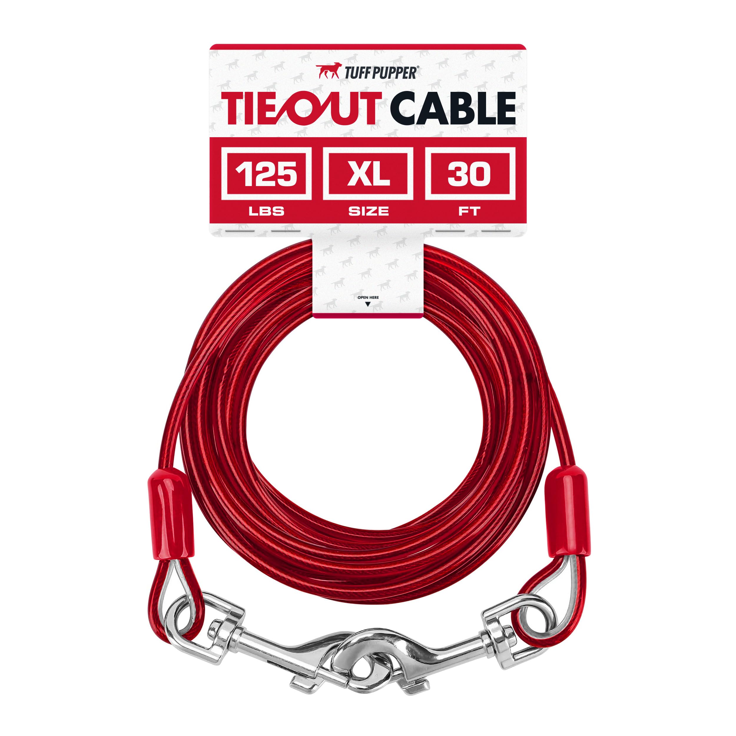 Tuff Pupper: cable de 30 pies para perro, libertad controlada.