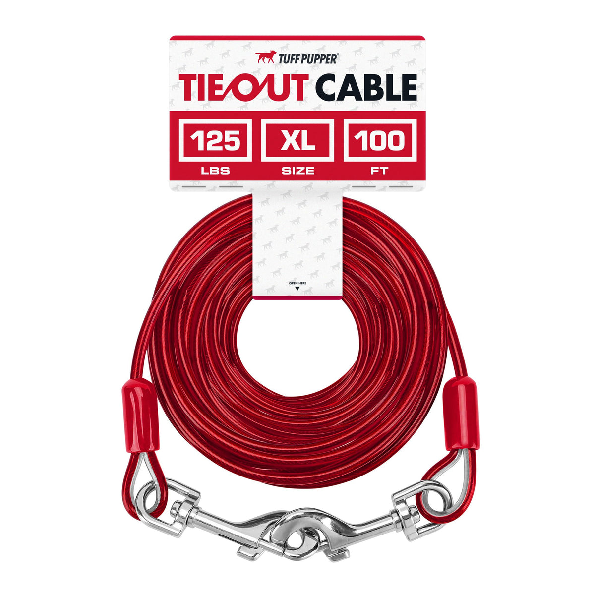 Tuff Pupper cable para perro de 100 pies ofrece libertad controlada al aire libre.