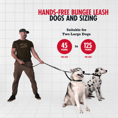 Correa bungee de Tuff Pupper con cinturón lumbar acolchado para caminatas cómodas.
