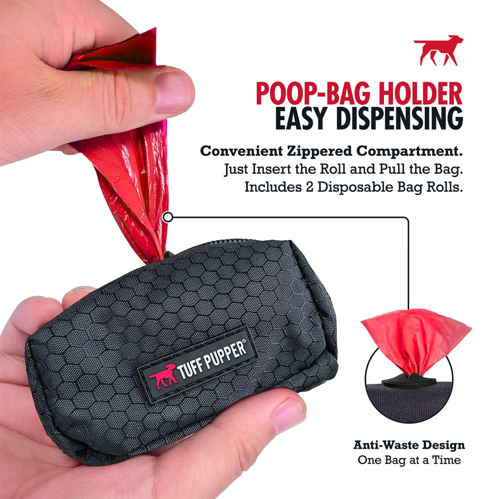 Tuff Pupper dispensador de bolsas con cremallera para recambios fáciles.