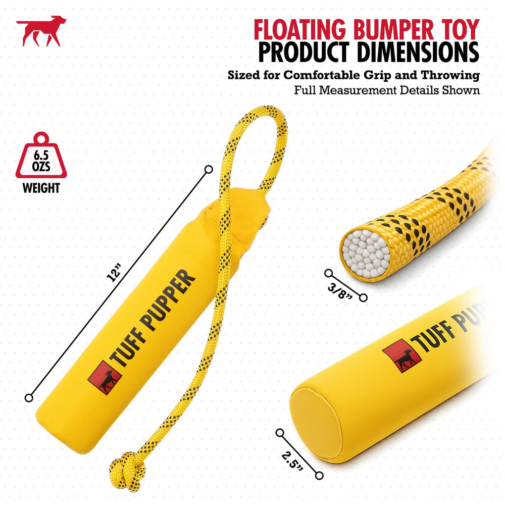 Tuff Pupper Bumper ligero, permite lanzamientos más largos sin esfuerzo.