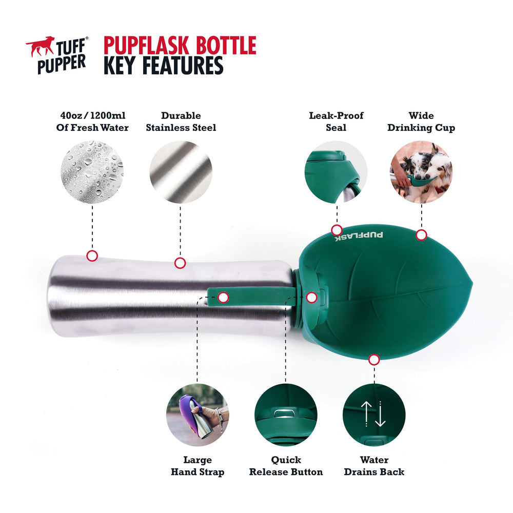 PupFlask en acero inoxidable, duradera y segura para perros.