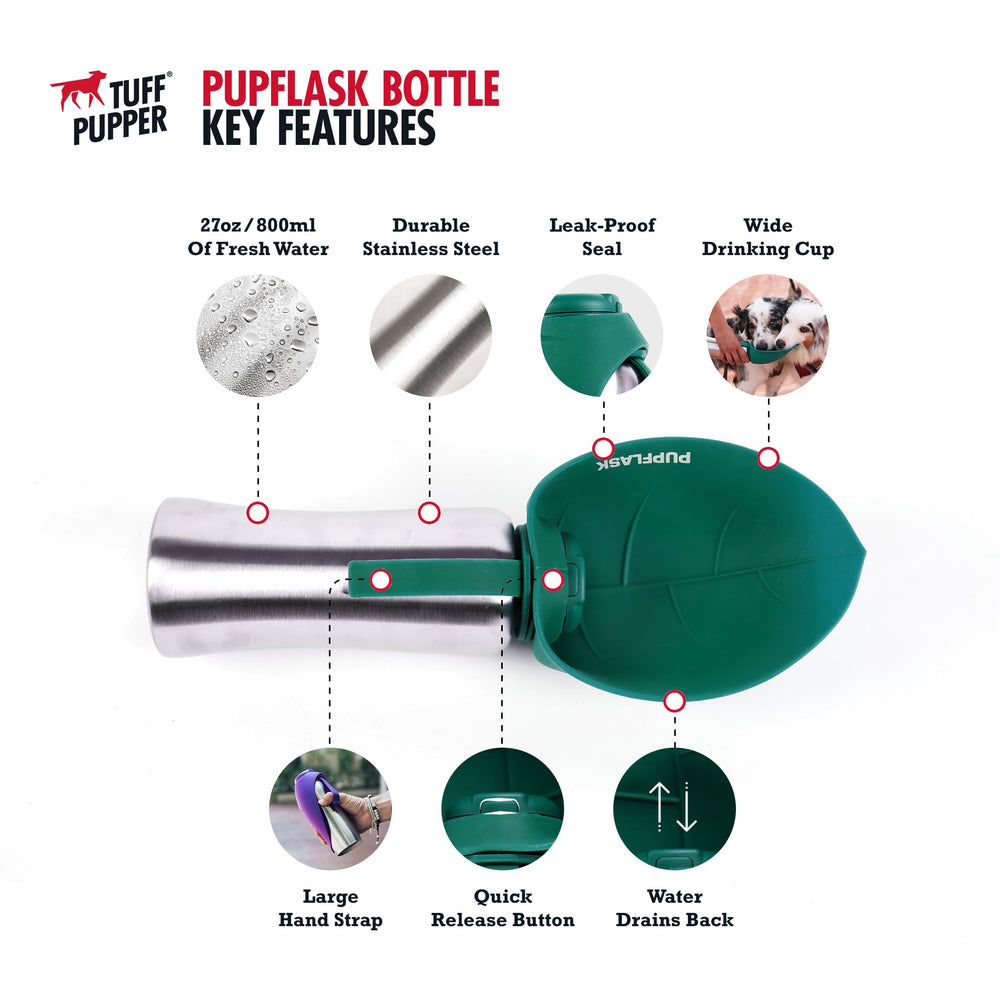 Cuenco de silicona plegable PupFlask, desplegable para beber.