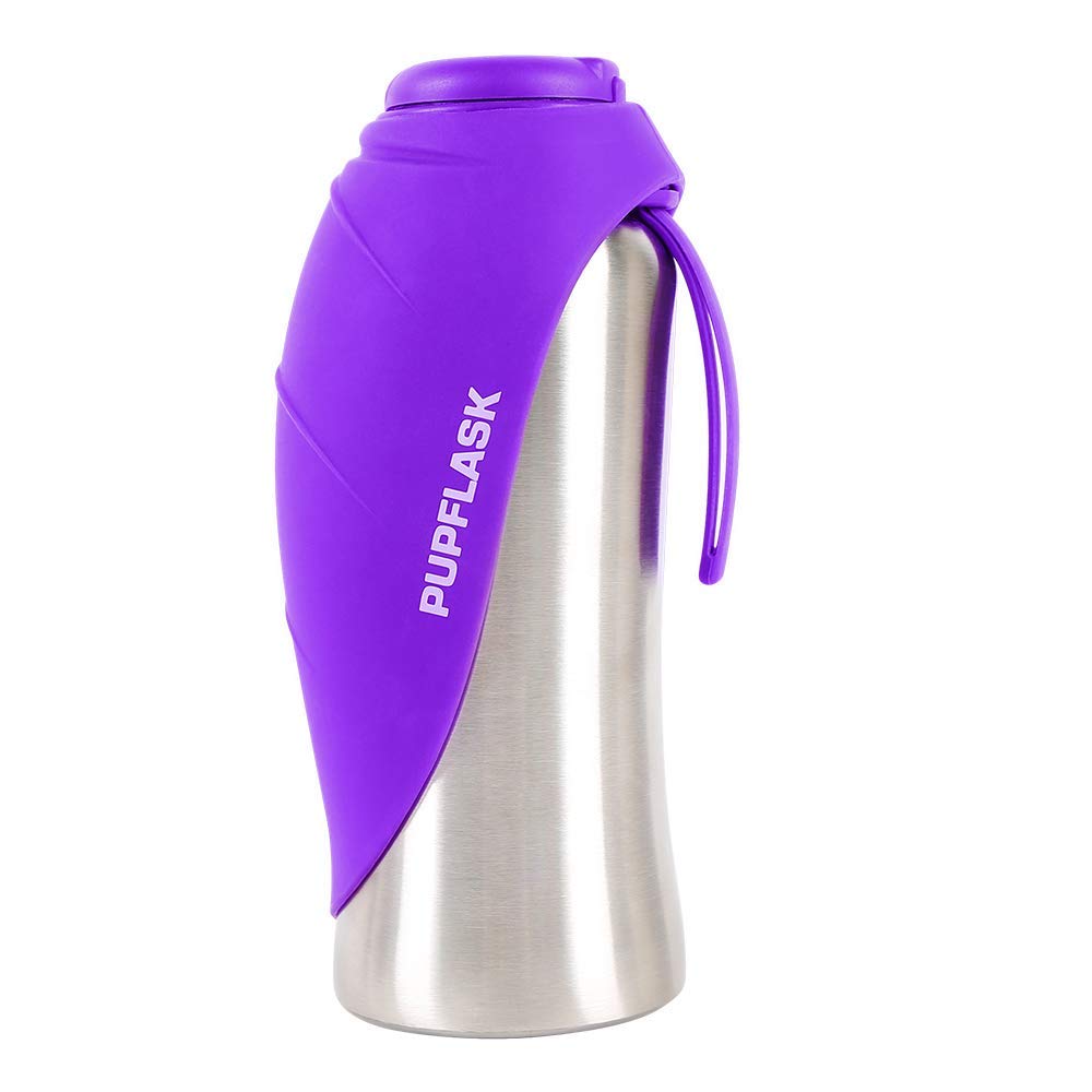 Tuff Pupper PupFlask con tapa de silicona, hidratación rápida en paseos.