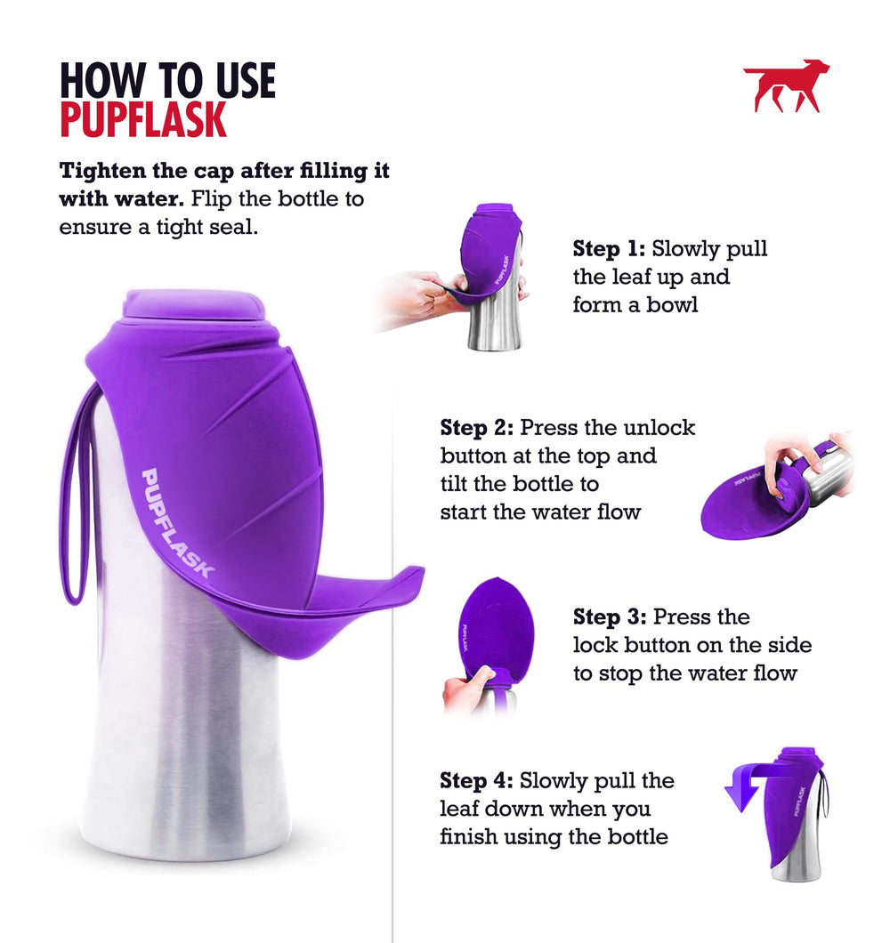 PupFlask con tapa de silicona, vaso grande para beber