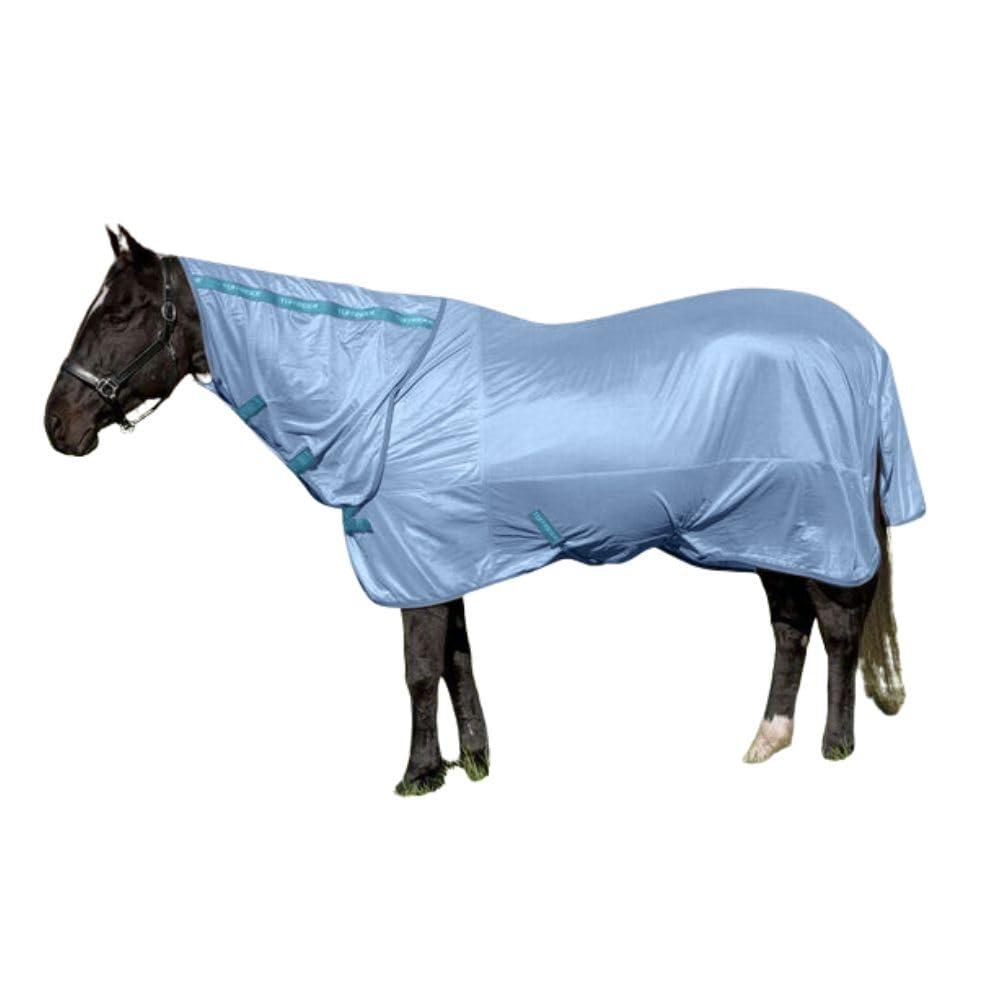 TuffRider Cobertor Malla Ventilada Azul Porcelana para caballos, respirable.