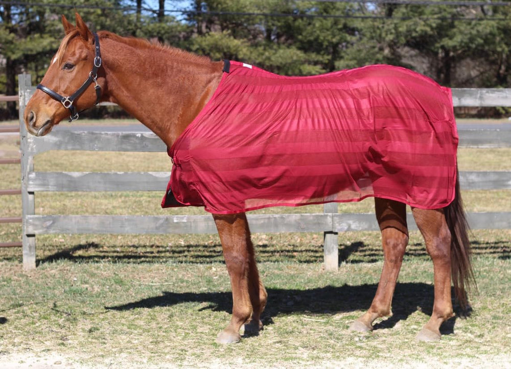 TuffRider Scrim Sheet burgundy, detalle tejido de malla para transpirabilidad