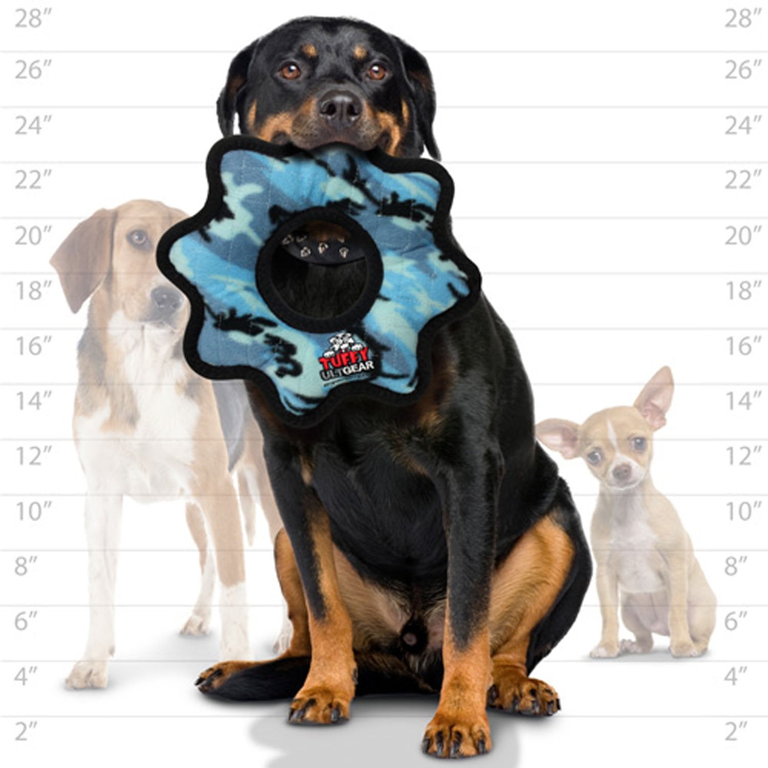 TUFFY Juguete multicapa resistente para perros de todos los tamaños.