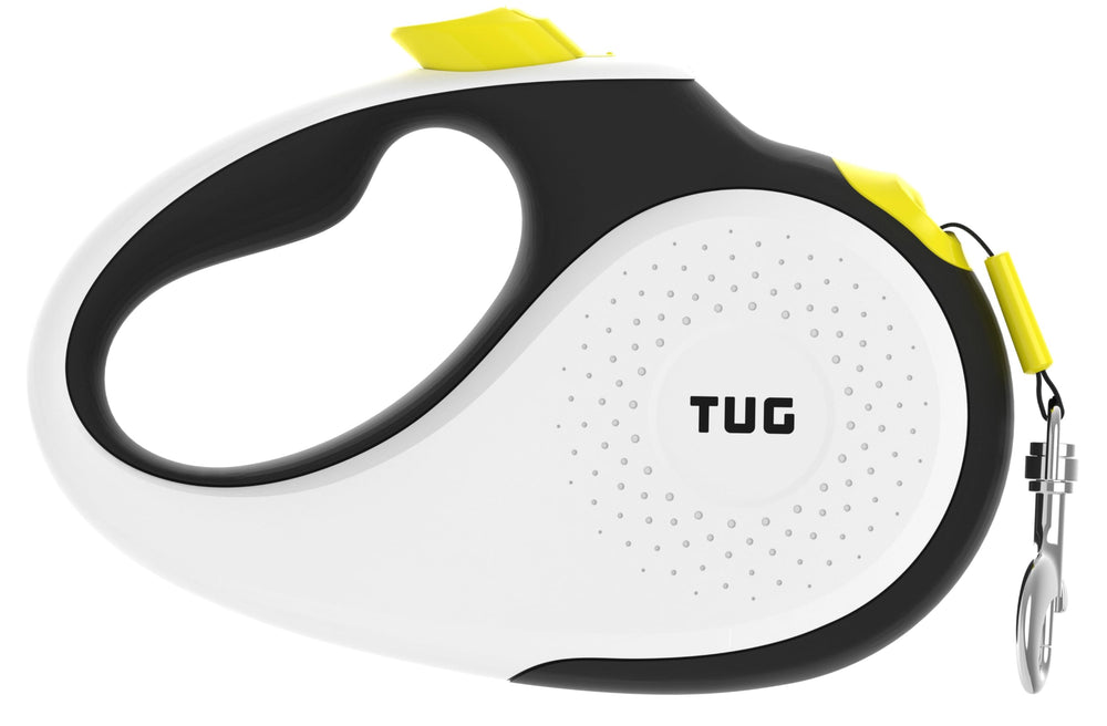 TUG 360° correa retractil sin enredos en blanco neón para paseos cómodos