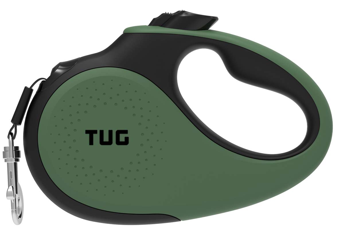 TUG 360° sin enredos: correa retráctil de nylon de 16 pies para paseos controlados.