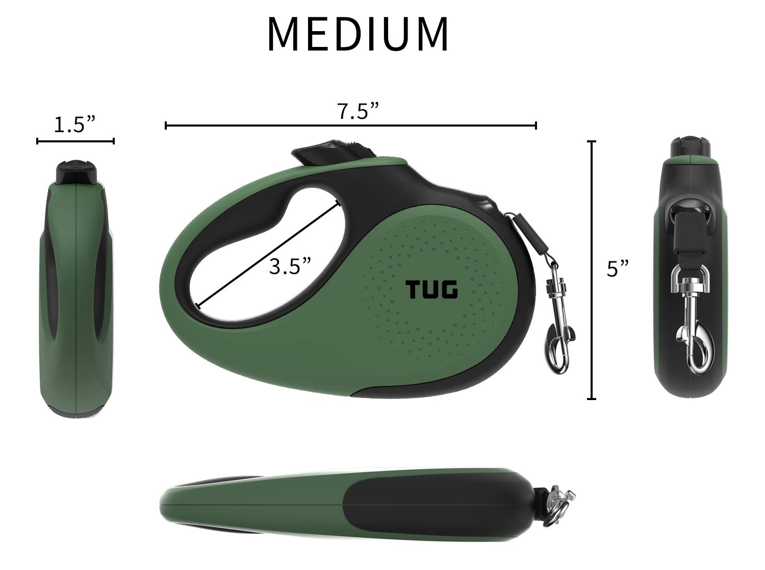 El mango ergonómico antideslizante de la correa TUG para agarre cómodo.