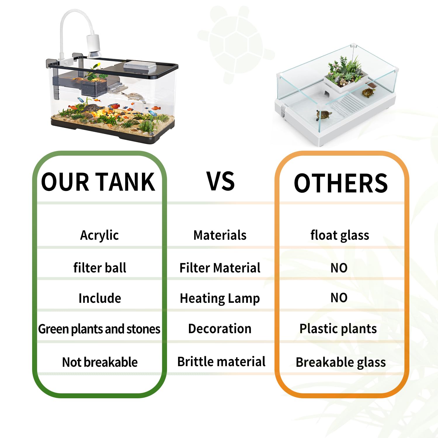 Tuhaoking filtro de tanque, agua más clara para reptiles