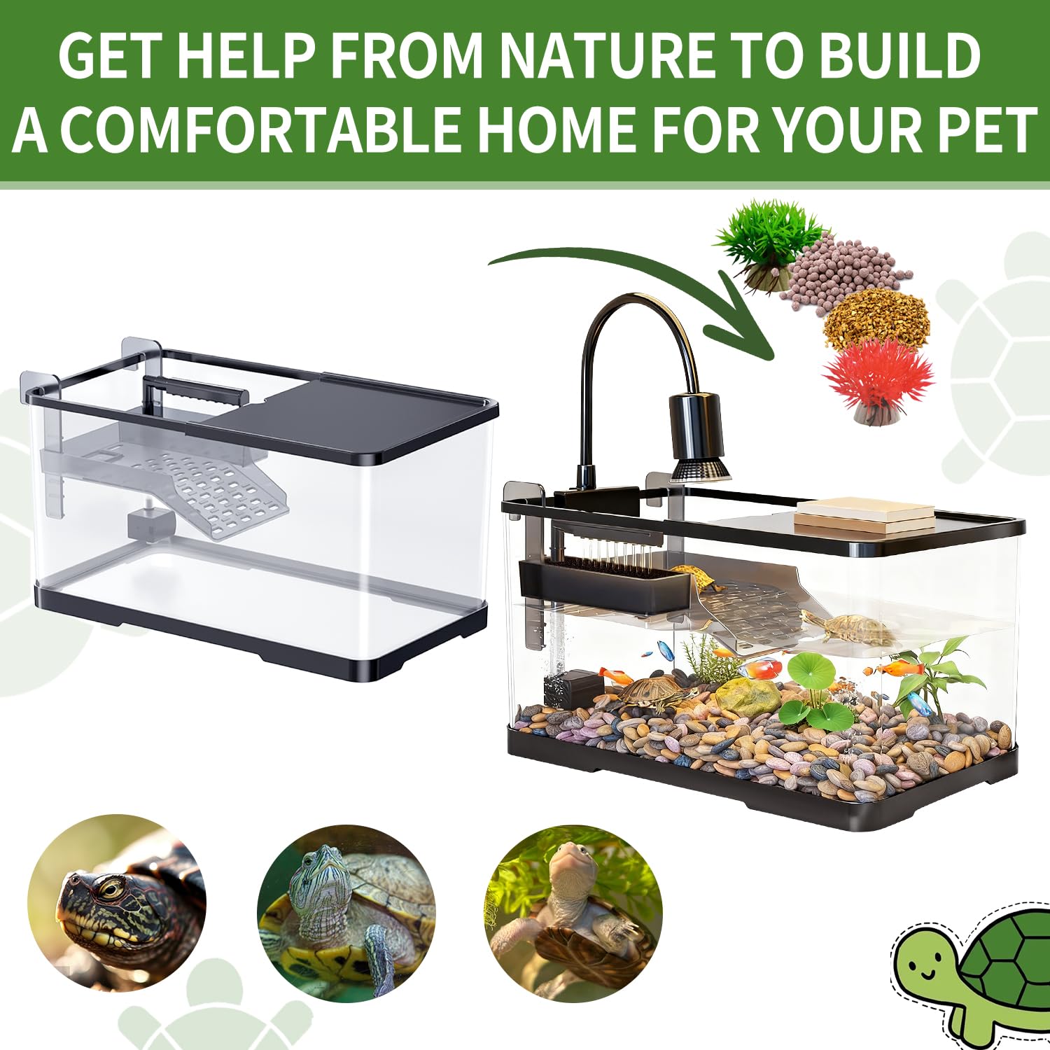 Tuhaoking plantas decorativas tanque, ambiente natural