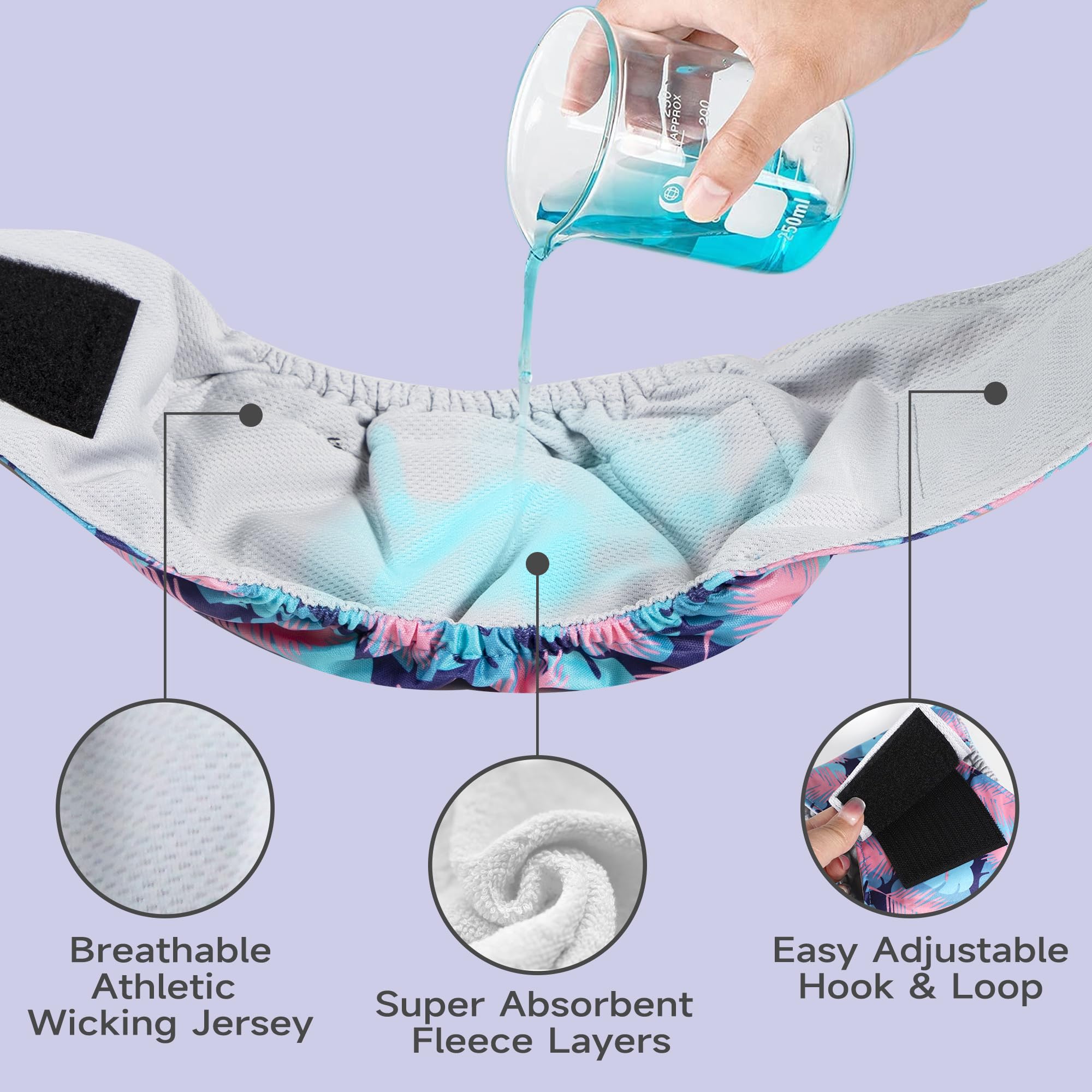 Pañales Tuiskusa coloridos para perro macho, absorben rápido la humedad.