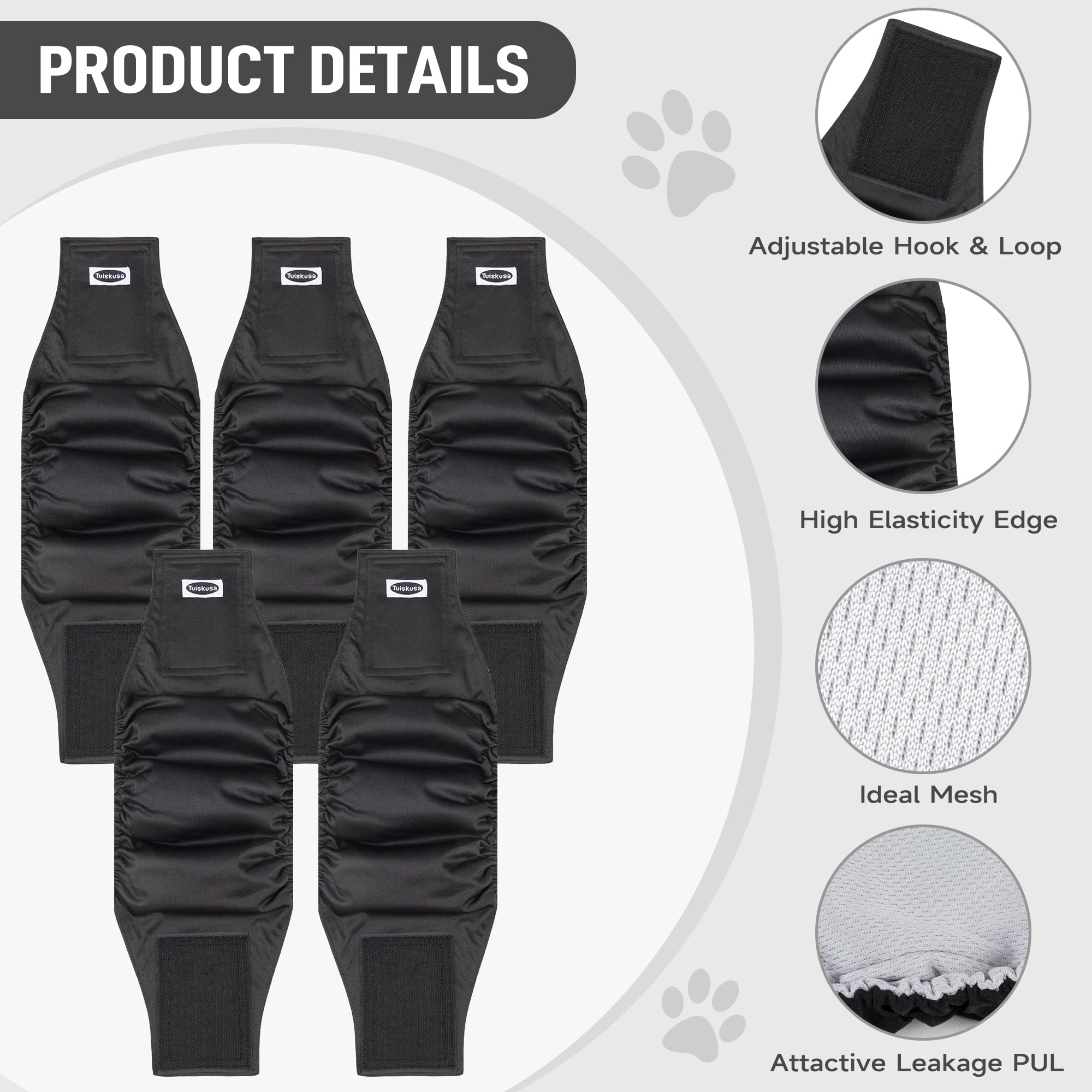 Tallas múltiples Tuiskusa para perros machos, ajuste personalizado para distintos tamaños
