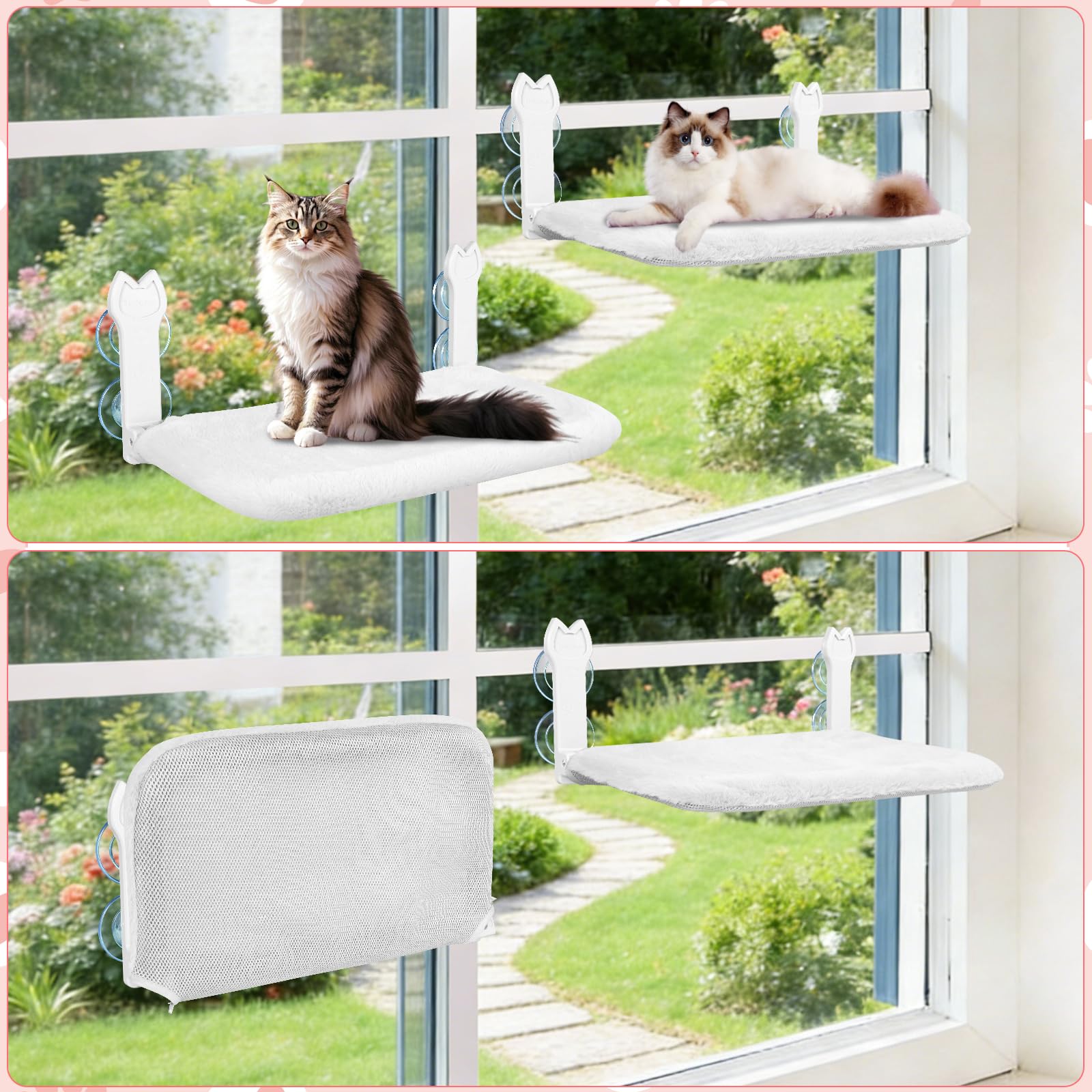 Uso en ventana soleada Turbosus para que el gato disfrute de sol y vista.