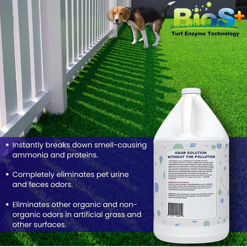 Área de perros limpia: BioS+ de TurFresh mejora la frescura exterior.