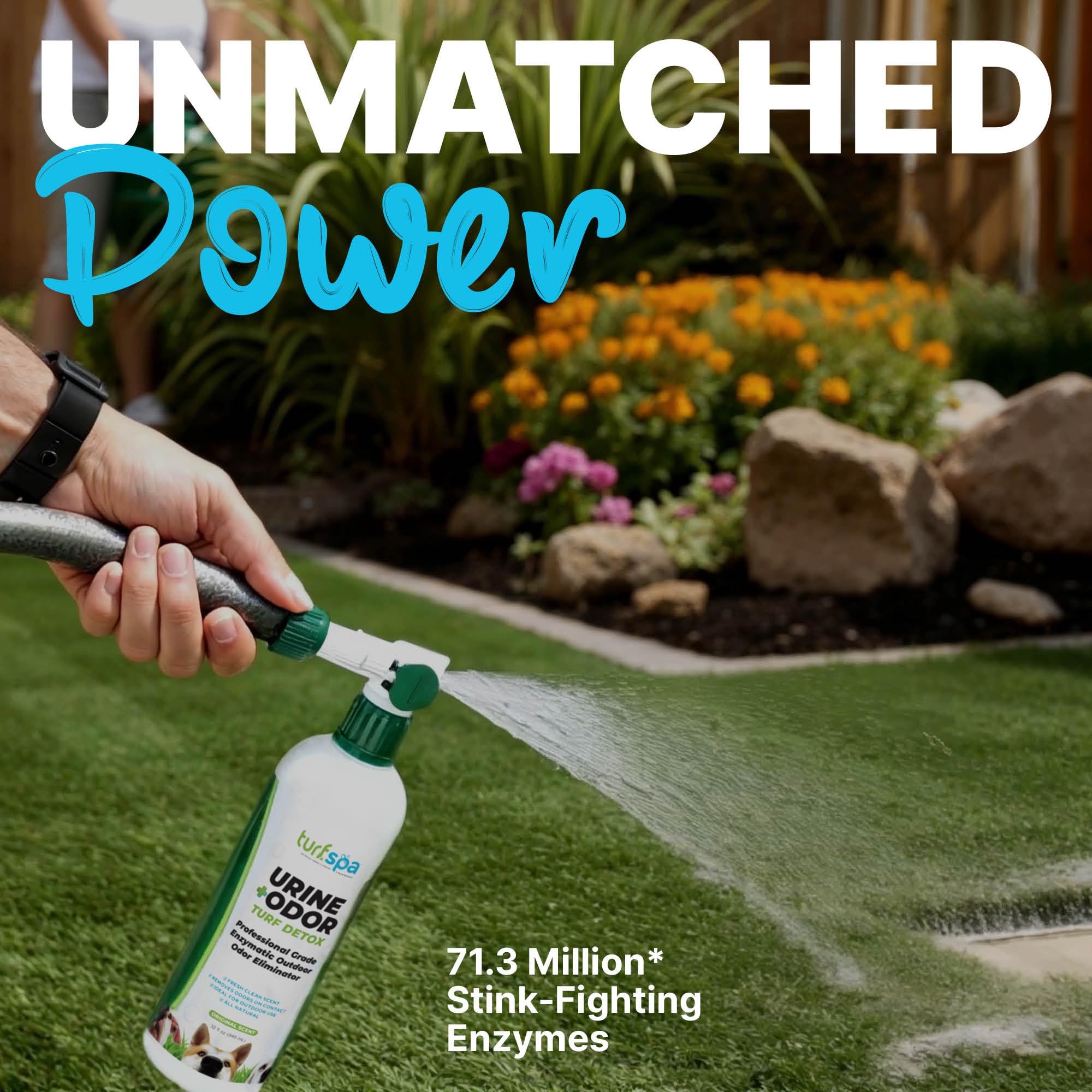 TurfSpa pulverizador 32 oz en acción de limpieza