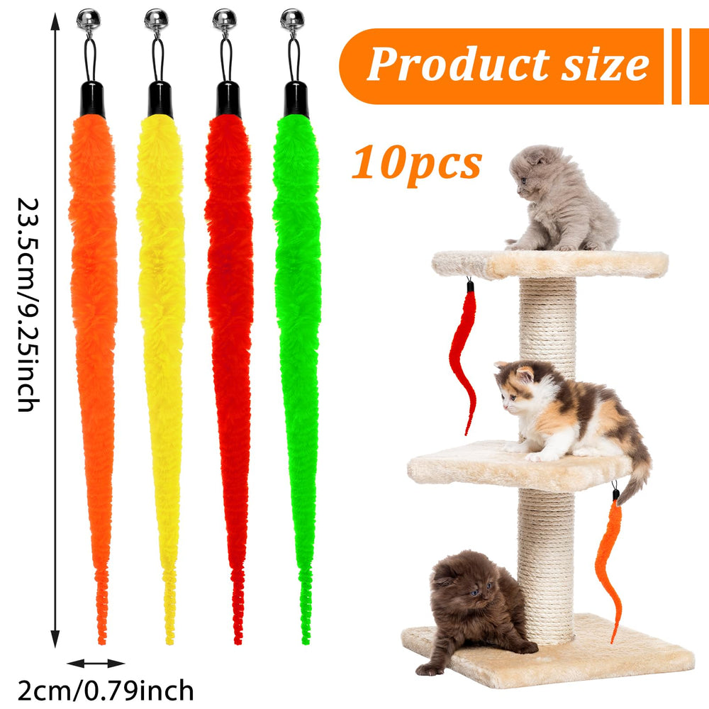 Gusano de gato Tweruna, colores vibrantes para atracción felina.